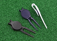 Stock d'usine clip de ceinture Offre Spéciale outil de réparation de divot de golf en métal avec marqueur de balle vierge