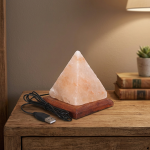 Lampe de sel de l'Himalaya de qualité supérieure, lampe de sel miniature naturelle de l'Himalaya avec base en bois pour la décoration de la pièce, sculptée à la main - Product Image 1