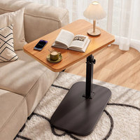 Table d'appoint réglable en hauteur pour économiser de l'espace, avec cadre en C, à glisser sous le canapé-lit, pour ordinateur portable et lecture