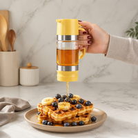 Distributeur de miel en verre de 300 ml, type presse, anti-goutte, avec poignée, pour cuisine, café et usage domestique (vente en gros)
