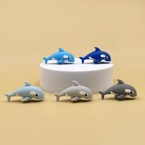 Dolphin Beads <b>Nipple</b> <b>Chain</b> Silicone Bpa Free Baby Teether 0-12 Months Straight Body DIY Accessory In Stock Wholesale - Product Image 4