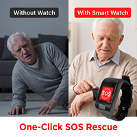 Reloj GPS 4G para Personas Mayores con Detección de Caídas SOS, Monitor de Frecuencia Cardíaca, Resistente al Agua IP67, Tarjeta SIM, Reloj Inteligente de Emergencia para el Cuidado de Ancianos