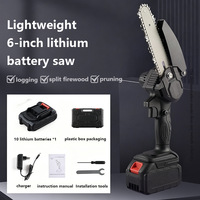 Gergaji Mini Tanpa Kabel Satu Tangan dengan Baterai Lithium Isi Ulang untuk Memotong Kayu dan Merapikan Taman.