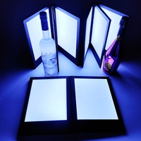 Rechargeable LED rétro-éclairé A4 Menu livre couverture Double page Table tente affichage signe support pour Restaurant Snack Bar nouveauté cadeaux