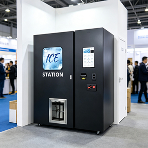Distributeur automatique de blocs de glace 24h/24 et 7j/7 sans surveillance, machine à glace en cubes automatique et kiosque de conditionnement automatique de glace - Product Image 1