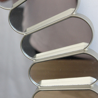 Miroir mural rond rustique en plastique multi décoratif pour salon, salle de bain