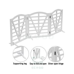 Puerta Moderna de Madera para Perros, Plegable y Autoportante, de 3 Paneles, Resistente, para Uso en Interiores - Product Image 2