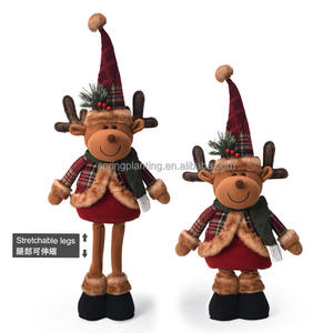 PLANTATION DE PRINTEMPS Décorations de Noël rétractables Père Noël Bonhomme de neige Renne Figurines en peluche pour vitrine Cadeaux de Noël - Product Image 5