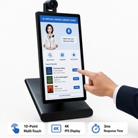 Kiosque Humain Virtuel IA de Bureau 15,6 Pouces Compact Guide de Bibliothèque Écran Tactile OEM