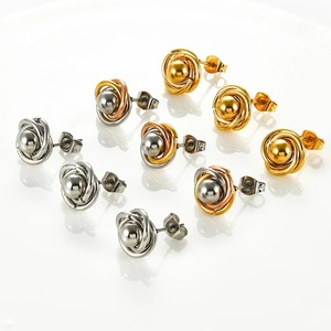 1 Paire de Boucles d'Oreilles Clous en Acier Inoxydable Forme Fleur Rose Plaqué Or et Argent Élégantes Tendance pour Femmes Filles Fiançailles Fête Quotidien - Product Image 1