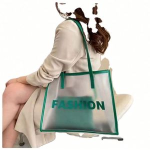 Low MOQ Custom Logo <b>Large</b> Capacity Travel <b>Beach</b> PU Handle Waterproof Transparent Clear Pvc Tote Shopping <b>Bag</b> - Product Image 5