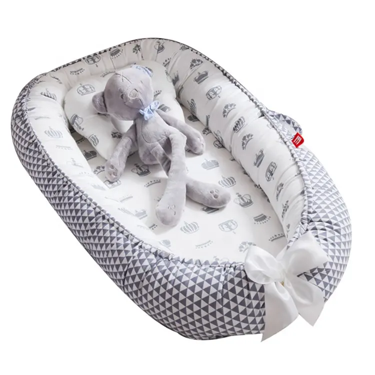 New 80*50cm Baby Nest Bed Portable Crib Travel Bed Infant Toddler Cotton Cradle for Newborn Baby Bed Bassinet Bumper