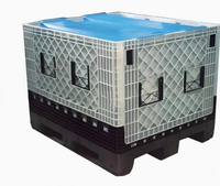 Caisse de stockage logistique pliable en plastique pour fabricants, palette de transport pliable