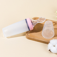 Cuillère Distributrice de Nourriture pour Bébé en Silicone Sans BPA de 4 oz, Motif Dessin Animé, Distributeur de Fruits à Presser, Jetable, Idéal pour les Voyages, pour Tout-Petits