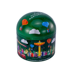 Caja Musical Cilíndrica de Hojalata de Grado Alimenticio Premium - Envase Metálico Musical Giratorio para Dulces, Galletas, Velas, Regalos Navideños - Product Image 1