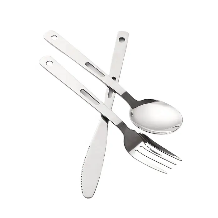 3 ، أدوات مائدة من الفولاذ المقاوم للصدأ ، شوكة سكين خفيفة الوزن ، طقم للسفر والتنزه والتنزه