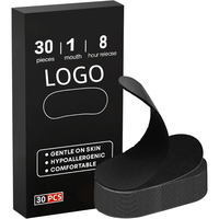 Bande adhésive buccale Byphane haute élasticité noire, hypoallergénique, sans latex, en coton et rayonne, lot de 30 pièces, bandes nasales anti-ronflement, certifiées CE