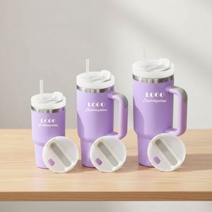 40oz Double Wall Stainless Steel Tumbler with Handle for 6-12 Hours Thermal Insulation Reusable <b>Coffee</b> & Water Travel Mug - Product Image 5