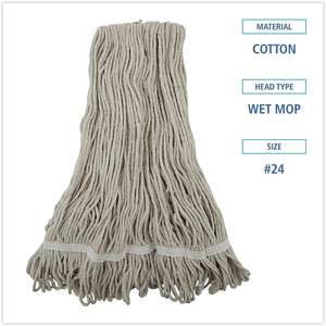 Boardwalk BWK4024CCT Pro Loop Web/Tailband Cotton Wet <b>Mop</b> Head <b>Cleaning</b> Rectangle Triangle Absorbent for Floor Use 12/Carton - Product Image 4