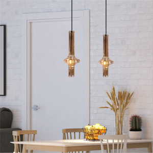 Art Creative Design Lampes d'intérieur Lampe à <span class=keywords><strong>suspension</strong></span> moderne en tube de <span class=keywords><strong>verre</strong></span> clair soufflé à la main Lampe suspendue à LED pour salle d'exposition Restaurant - Product Image 4