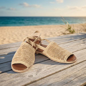 Raffia Flat Sandals Open Toe Breathable Summer Women Shoes Fashion Casual Cork Sole Solid Color - Product Image 2