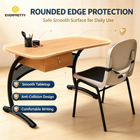 Ensemble bureau et chaise en bois pour professeur avec tiroir, pour projet de mobilier scolaire tout-en-un