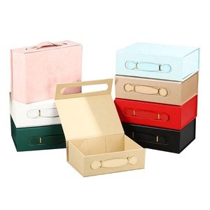 Luxury <b>Gift</b> Custom Paper <b>Boxes</b> Printing Hard Rigid Cardboard <b>Magnetic</b> Cosmetic Packaging Box with Leather Handle - Product Image 6