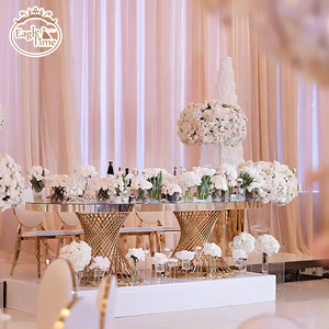 بيع بالجملة من المصنع طاولة زفاف للحفلات بمثلث رومانسي من الفولاذ المقاوم للصدأ مع سطح Mdf - Product Image 4