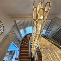Lustre cylindrique moderne de luxe pour hôtel, villa, décoration, lampe suspendue pour escalier, restaurant, éclairage personnalisé artisanal