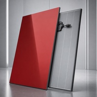 Panneau solaire en verre BIPV rouge WTEM Chine 140W, verre photovoltaïque à film mince au tellurure de cadmium, façade mur-rideau architectural IPX8