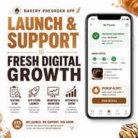 Application de commande de pâtisserie avancée pour boulangerie, développement d'applications pour iOS et Android avec catalogue de produits, commande de gâteaux personnalisée LionCreate