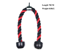 KaraQoton 2022 Corde de triceps en nylon enduit pour poulie de fitness, attache pour machine à câble, 250 kg, durable, usage domestique, noir/rouge, 68 cm