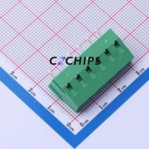 MX128-5.0-06P-GN01-Cu-Y-A Screw Terminal Block Through hole Component (THT),P=5mm Connector 1x6P 5mm Green Through Hole - Product Image 2