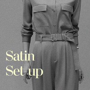 Conçu en Corée IntheK Polyester/Polyuréthane Satin Set 2Pcs Printemps/Été Élégant Ensemble Co-Ord pour Femmes - Product Image 2