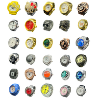 Jam Tangan Cincin Mini Vintage Semua Jenis Dial Kecil Quartz Tali Elastis Dapat Disesuaikan Bahan Baja Dengan Baterai Cadangan