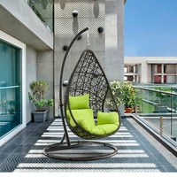 Fauteuil suspendu de patio moderne pour une personne, chaise longue de détente, hamac, coussin imperméable résistant aux UV pour cour