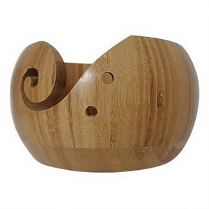 Bol à fil en bois AZ ENTERPRISES, design simple et rond, portable, 15 cm, épaisseur 5 mm, fourniture artisanale durable pour le tricot à la main - Product Image 1