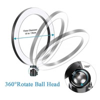 Usb Beauté Vidéo Studio Photo Cercle Lampe Dimmable Selfie A Mené La Lumière D'anneau avec 2M Support De Trépied