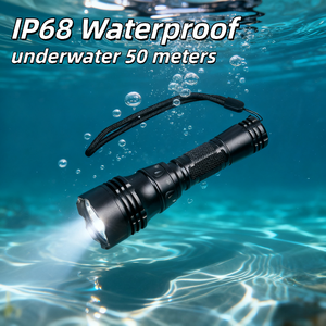 Có Thể Sạc Lại Siêu Sáng Mạnh Mẽ Xách Tay Đèn Pin Dưới Nước 50 Mét Không Thấm Nước Trắng LED Diver Torch Đèn Cho Lặn - Product Image 4