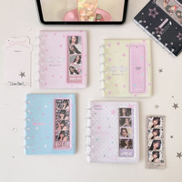 Album Foto PVC Kartun Bintang Jamur Kancing 4-grid Album Penyimpanan Stiker Foto Idola Pelajar