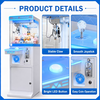 TIDE HOUSE Mini machine à griffes moderne avec éclairage LED, jeu d'arcade à grue, distributeur de poupées à monnayeur pour boutiques et centres commerciaux