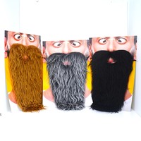 Barbas Postizas para Decoración de Fiestas de Cumpleaños y Halloween, Accesorios para Disfraces de Cine y Televisión, Barbas Completas para Representaciones y Juegos de Rol, Artículos de Cartulina Azul