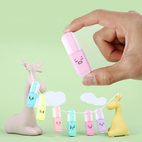 Ensemble de stylos surligneurs fluorescents miniatures de dessin animé émoticônes, papeterie pour étudiants et enfants, stylo surligneur personnalisé mignon
