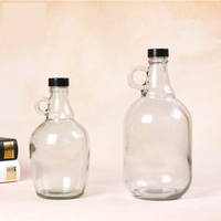 Bocaux à vin en verre de stockage scellé transparent de 64 OZ / 2 litres Bouteille de vin de Californie avec bouchon en plastique à vis