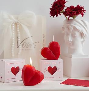 Vela perfumada en forma de corazón geométrico, velas de amor para el Día de San Valentín, regalo, accesorios de fotografía para recuerdo de adorno de Acción de Gracias - Product Image 2