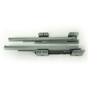 Cabinet Concealed <strong>Slide</strong> <strong>Rails</strong> Push Open Drawer Cold Rolled Steel Zinc Black Slid Telescopic <strong>Slides</strong> - Product Image 1