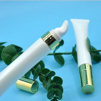 Emballage cosmétique de luxe bouteille de sérum pompe en plastique rose petite taille 15ml bouteille de seringue de soins oculaires bouteille de boule de rouleau