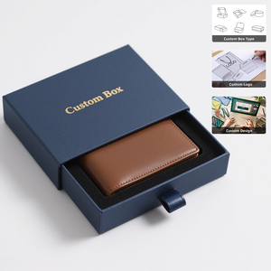 Custom Logo <b>Biodegradable</b> Luxury Mens Wallet Gift Box with Handmade Drawer Design Eco-Friendly Paper <b>Packaging</b> - Product Image 1