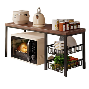 Étagère de rangement pour four à micro-ondes, comptoir multifonctionnel pour appareils de cuisine, support de rangement multi-niveaux pour la maison - Product Image 4