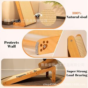 Rascador de madera para gatos de 24.8 pulgadas con tapete de sisal para trepar y descansar - Product Image 3